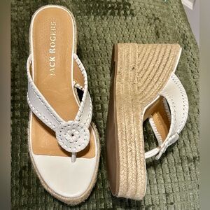 Jack Rogers Rowan White Platform Wedge Espadrilles. Size 8.5 Gorgeous! NWOT